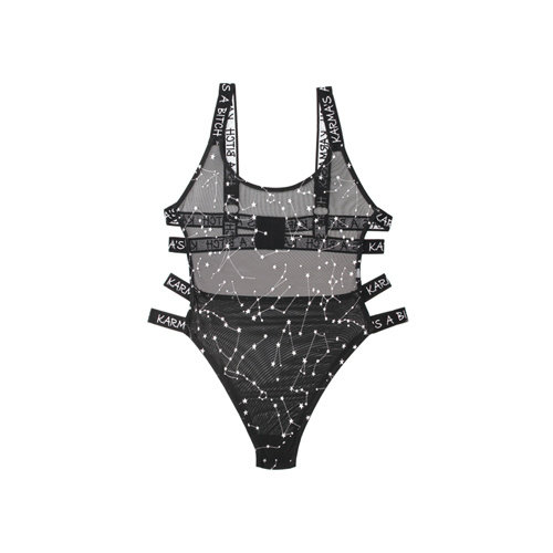 Vibes Bodysuit mit Tierkreiszeichen bedruckt - Schwarz/Metallic Vibes Bodysuit mit Tierkreiszeichen bedruckt - Schwarz/Metallic