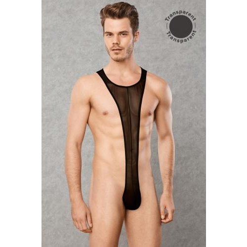 Doreanse Transparenter Männer-Body - Schwarz Doreanse Transparenter Männer-Body - Schwarz
