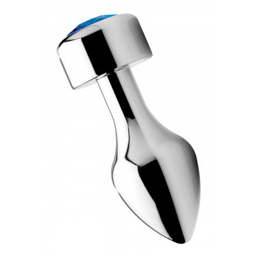 Booty Sparks Aluminium Butt Plug mit blauem Kristall - Groß Booty Sparks Aluminium Butt Plug mit blauem Kristall - Groß