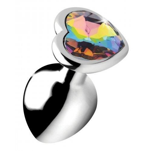 Booty Sparks Rainbow Heart Butt Plug - Mittel Booty Sparks Rainbow Heart Butt Plug - Mittel