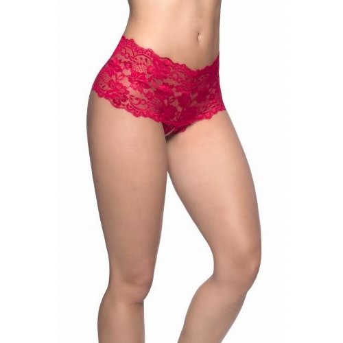 OhLaLa Cheri Spitzenshorts mit Öffnung im Schritt - Rot OhLaLa Cheri Spitzenshorts mit Öffnung im Schritt - Rot