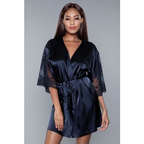 Be Wicked Grace Satin-Kimono - Schwarz Be Wicked Grace Satin-Kimono - Schwarz