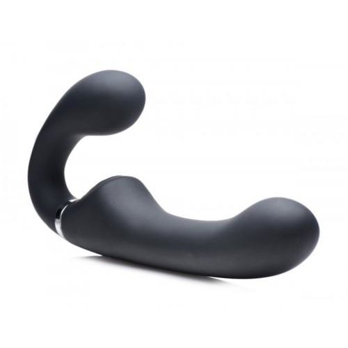 Strap U Mighty Rider Vibrierender halterloser Strap-on - Schwarz Strap U Mighty Rider Vibrierender halterloser Strap-on - Schwarz
