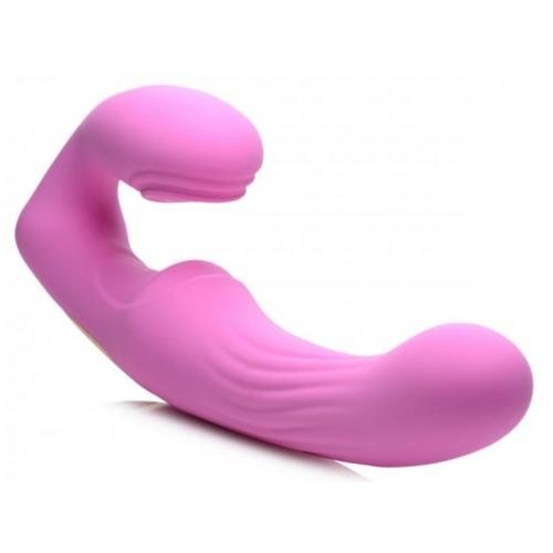 Strap U U-Pulse Vibrierender halterloser Strap-on aus Silikon - Rosa Strap U U-Pulse Vibrierender halterloser Strap-on aus Silikon - Rosa