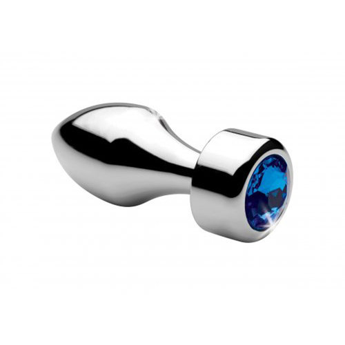 Booty Sparks Aluminium Butt Plug mit blauem Kristall - Klein Booty Sparks Aluminium Butt Plug mit blauem Kristall - Klein