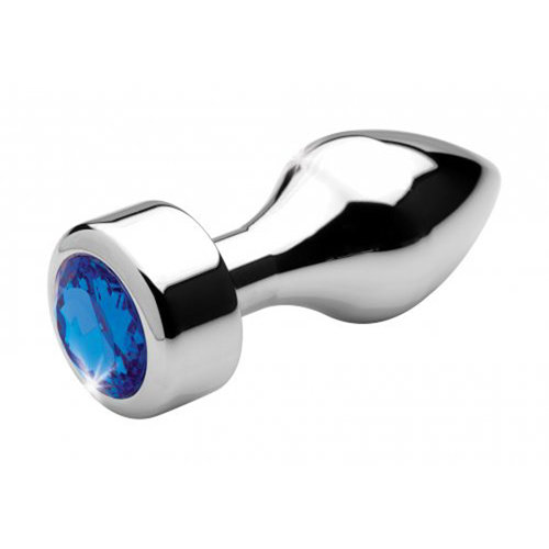 Booty Sparks Aluminium Butt Plug mit blauem Kristall - Medium Booty Sparks Aluminium Butt Plug mit blauem Kristall - Medium