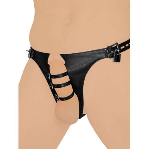 Strict Leather Sexy Harness-String aus Leder mit 3 Penisgurten Strict Leather Sexy Harness-String aus Leder mit 3 Penisgurten