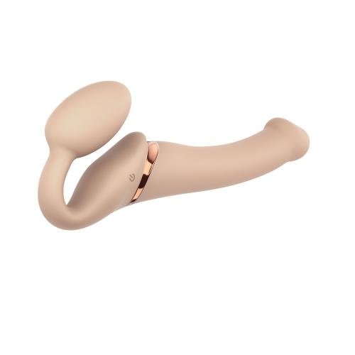 Strap-On-Me Strap On Me - Strapless Vibrerende Voorbind Dildo - Maat M - Beige Strap-On-Me Strap On Me - Strapless Vibrerende Voorbind Dildo - Maat M - Beige
