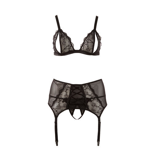 Cottelli Collection BH Jarretel Set XL - Zwart Cottelli Collection BH Jarretel Set XL - Zwart