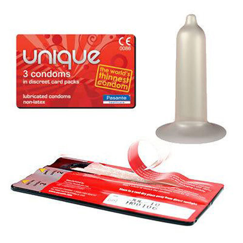 Pasante Pasante Unique Latexfreie Kondome 3 Stück Pasante Pasante Unique Latexfreie Kondome 3 Stück