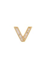 SML Earrings Letter V YG