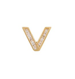 SML Earrings Letter V YG