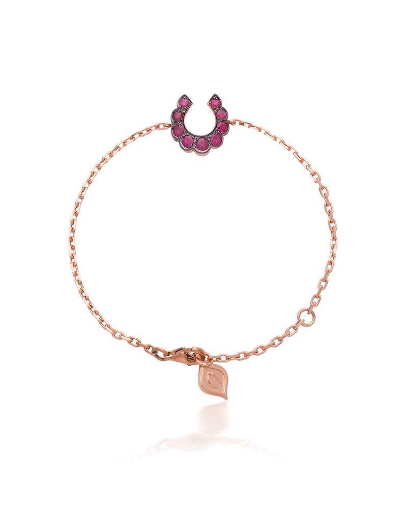 Luck At First Sight Bracelet in Rose Gold with Rubies