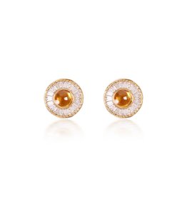 SKJ Shanhan Moon Single Motif Earrings in Narcissus