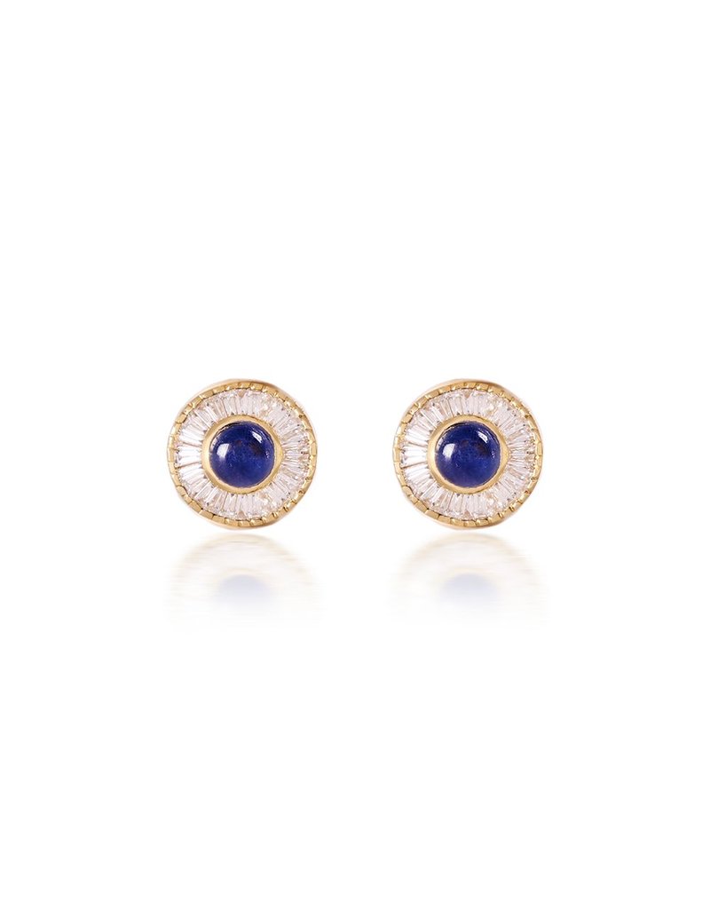 SKJ Shanhan Moon Single Motif Earrings in Peacock