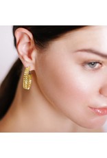 Shanhan Chevron Hoop Earrings in Narcissus