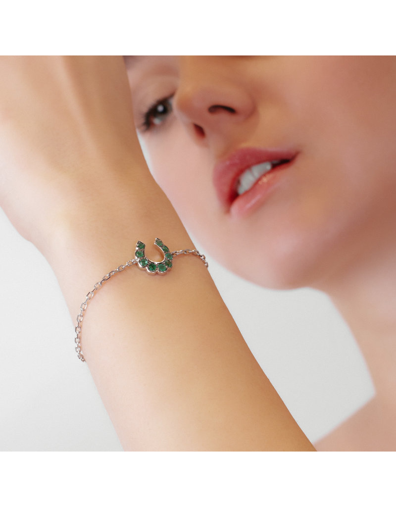 Luck At First Sight Bracelet in White Gold with Emeralds