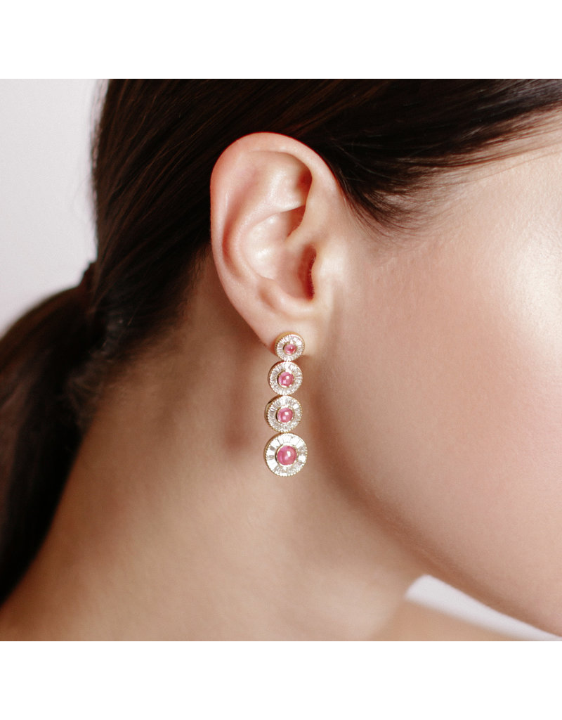 Shanhan Moon Earrings in Red Lantern