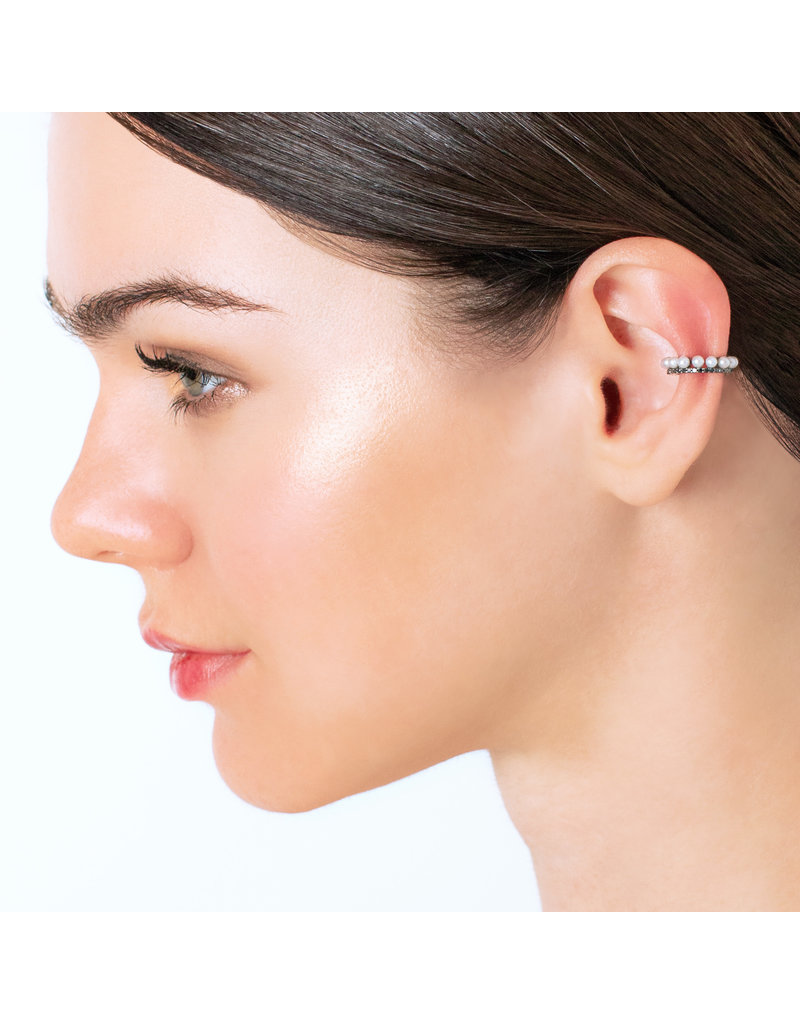 Calliope Adagio PM Ear Cuff in White Gold with Black Rhodium