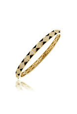 Calliope Carnival Bangle Yellow Gold in Ebony Pave