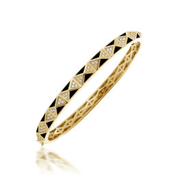 Calliope Carnival Bangle Yellow Gold in Ebony Pave