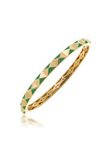 Calliope Carnival Bangle Yellow Gold in Evergreen