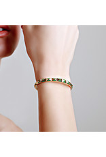 Calliope Carnival Bangle Yellow Gold in Evergreen