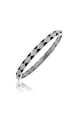 Calliope Carnival Bangle White Gold in Ebony Pave with Diamonds