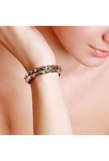 Calliope Carnival Bangle  White Gold in Ebony