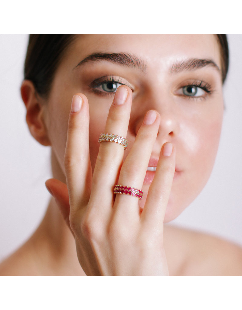 Shanhan Chevron Ring in Cherry Blossom