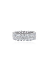 Shanhan Chevron Ring in White Gold with Diamonds