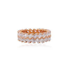 Shanhan Chevron Ring in Rose Gold with Diamonds