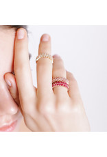 Shanhan Chevron Ring in Rose Gold with Diamonds