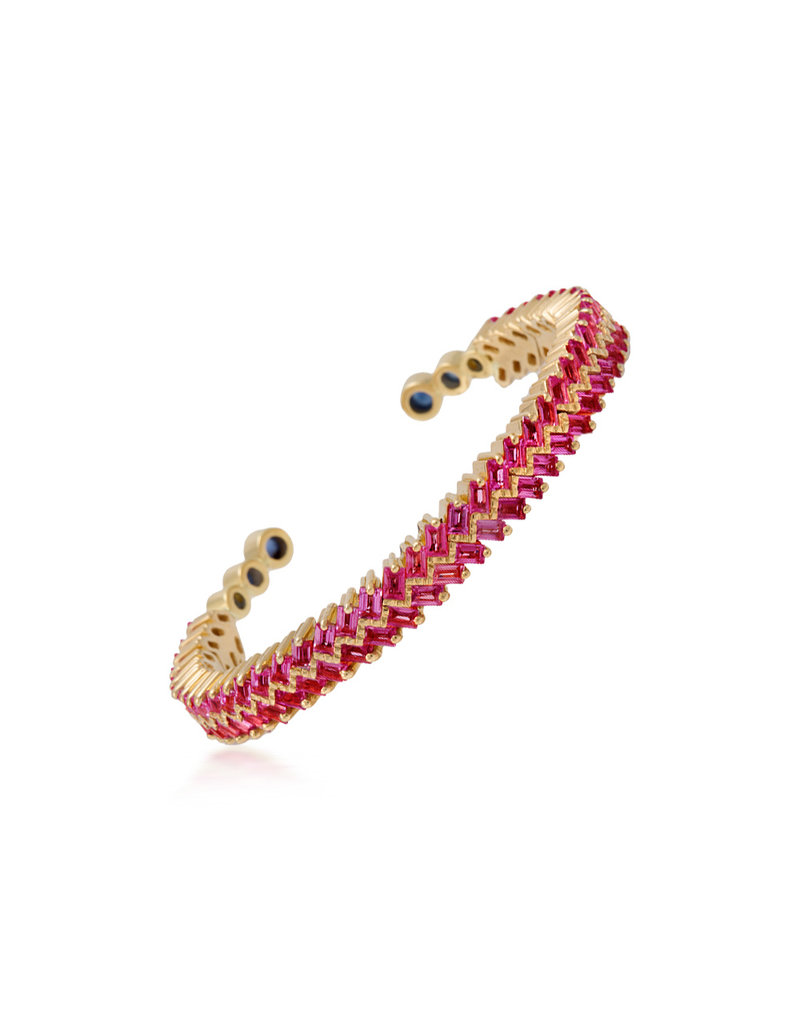 Shanhan Chevron Bangle in Red Lantern