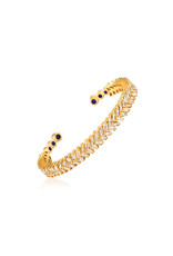 Shanhan Chevron Bangle with Diamonds in Yellow Gold