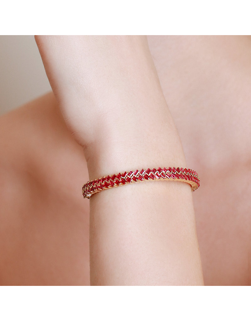 Shanhan Chevron Bangle in Red Lantern