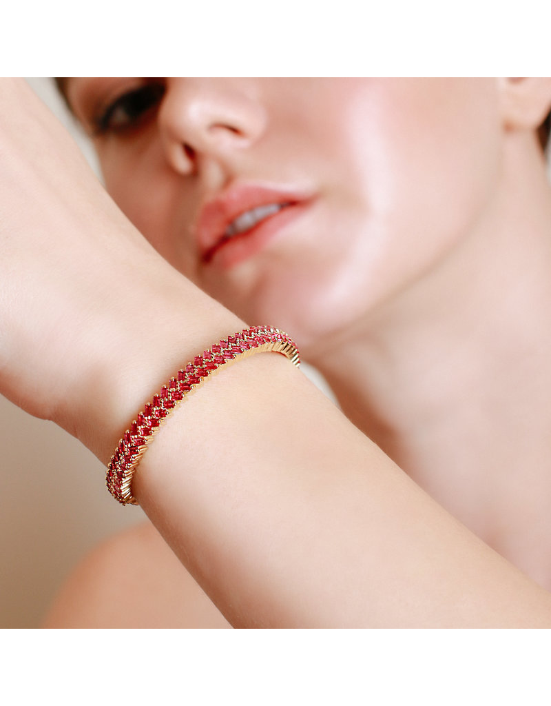 Shanhan Chevron Bangle in Red Lantern