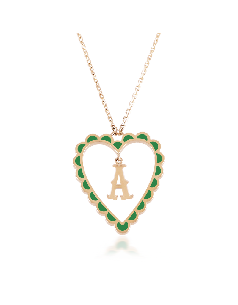 Calliope Alphabet Heart Necklace in Letter A