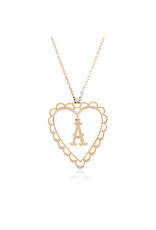 Calliope Alphabet Heart Necklace in Letter A