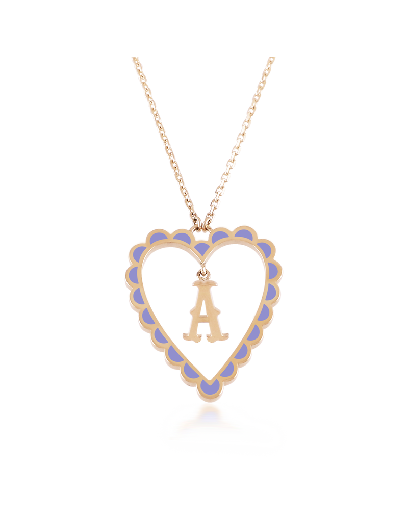 Calliope Alphabet Heart Necklace in Letter A