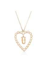 Calliope Alphabet Heart Necklace in Letter U