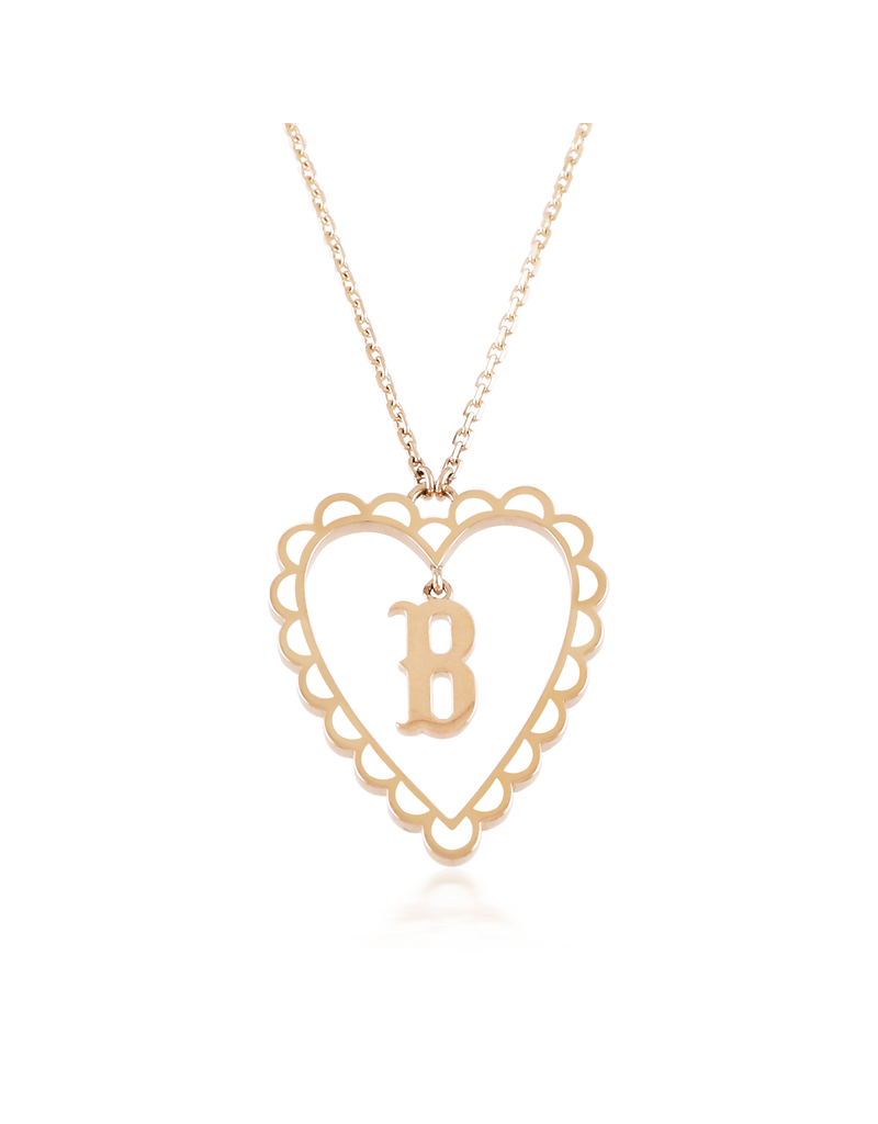 Calliope Alphabet Heart Necklace in Letter B