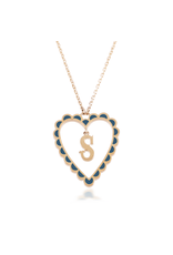 Calliope Alphabet Heart Necklace in Letter S