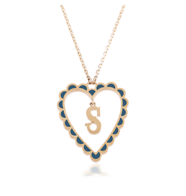Calliope Alphabet Heart Necklace in Letter S