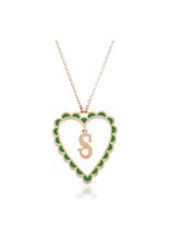 Calliope Alphabet Heart Necklace in Letter S