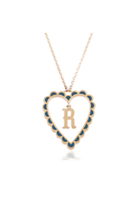 Calliope Alphabet Heart Necklace in Letter R