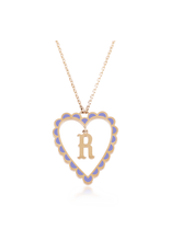 Calliope Alphabet Heart Necklace in Letter R