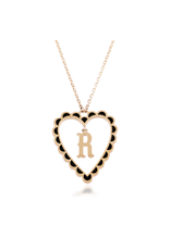 Calliope Alphabet Heart Necklace in Letter R