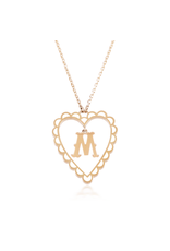 Calliope Alphabet  Heart Necklace  in Letter M