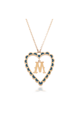 Calliope Alphabet  Heart Necklace  in Letter M